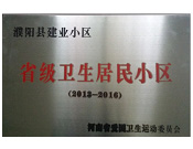 2014年5月份，濮陽建業(yè)城獲得由河南省愛國衛(wèi)生運動委員會頒發(fā)的"省級衛(wèi)生居民小區(qū)"的榮譽稱號。